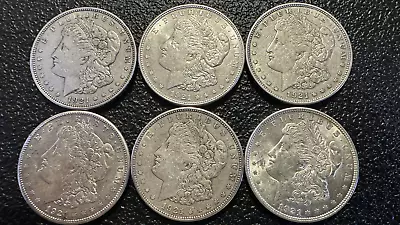 LOT Of 6 Morgan 90% Silver Dollar Coins USA! • $20.50