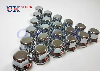 60x 32mm Lux Plastic CHROME Wheel Nut Cover Caps Fit Truck Scania Mercedes Volvo • $83.61