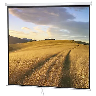 120'' Diagonal Dimension Pull Down Projection Screen Matte HD Movie Theater 1:1 • $59.58