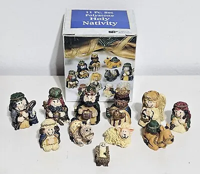 Holy Nativity Set 11 Piece Miniature Polystone Figurines Giftco Inc Christmas • $9.99
