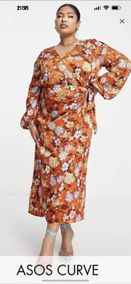 $40 • Buy Asos Curve Satin Dress Size 16