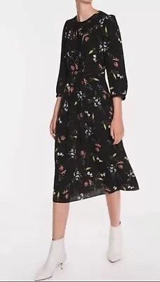 Veronika Maine Dress Black & Floral - Size 8 • $45