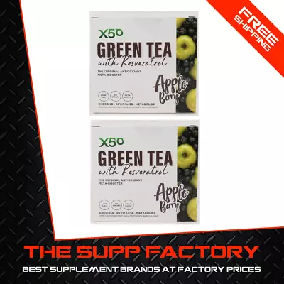 X50 GREEN TEA 60srv APPLE BERRY Twin Pack | Fat Burner Weight Loss Detox • $89.90