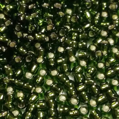 10g Silver-Lined Olivine Green TOHO Seed Beads Japanese 11/0-37 • £2.55