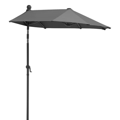 £10 • Buy 1.5m Balcony Half Parasol & Free Base - Dark Grey
