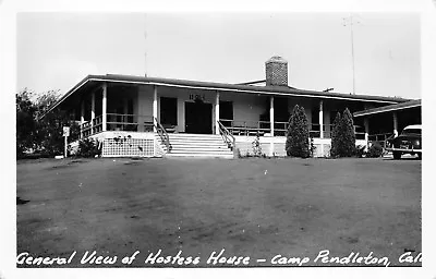 Camp Pendleton California~Hostess House~Officers Parking~1950s Car~RPPC • $6