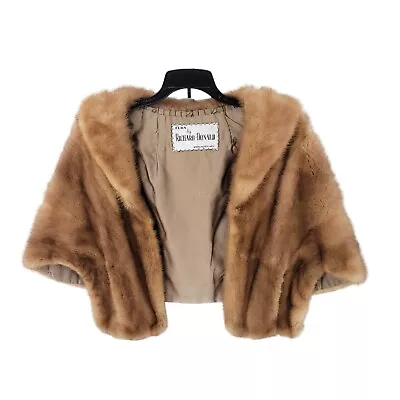 Richard Donald Fur Stole Womens Small Vintage Mink Shawl Lined Collared Coat  • $176.56