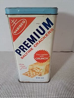 Vintage 1969 Nabisco Premium Saltine Crackers 14 Oz. Tin W/Lid • $17.17