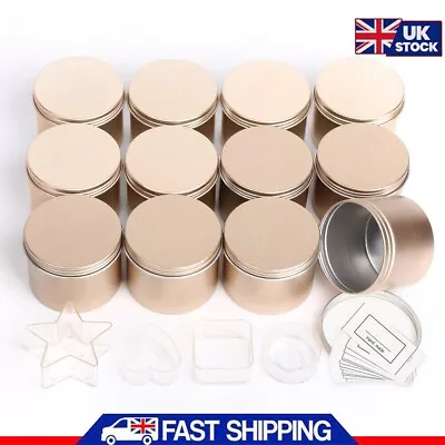 12PCS Candle Making Empty Tins Candle Jars Aluminum For Wax Soy Making Container • £11.39