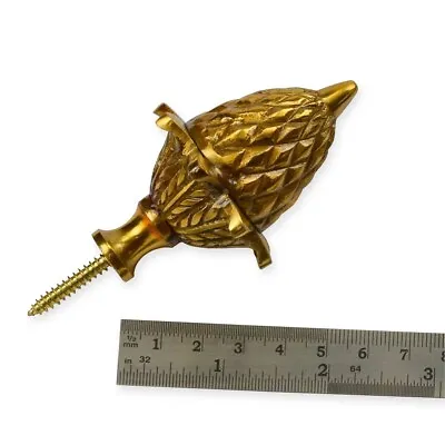 BRASS Acorn Finial Clock Cases Decoration 83mm High Old Clocks Long Case Mantle • £14.95