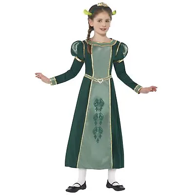 £28.65 • Buy Official Shrek Girls Princess Fiona Fairytale Fancy Dress Gown Ogre Ears Costume