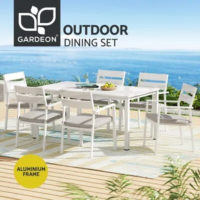 $545.95 • Buy Gardeon 7 Piece Outdoor Dining Set Aluminum Table Chairs 6-seater Lounge Setting