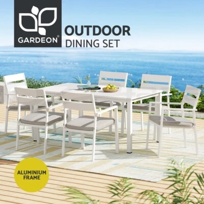 $545.95 • Buy Gardeon 7 Piece Outdoor Dining Set Aluminum Table Chairs 6-seater Lounge Setting