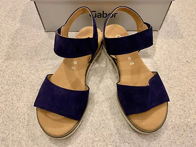 GABOR Ladies Sandals : Size 4.5 : Raynor : Navy Suede : BNIB • £40