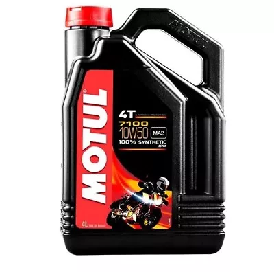 Motul 7100 10W50 4 Stroke Motorcycle Engine Oil 100% Synthetic 4L 104098 • $48.95