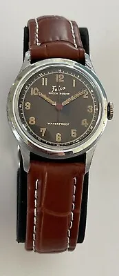 Vintage Military FELCA Watch Waterproof 17 Jewels Swiss Felca Watch Black Dial • $169.96