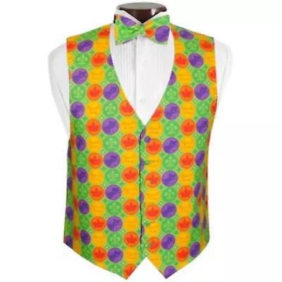 Mardi Gras Coins Vest And Bow Tie Size Medium • $148.50