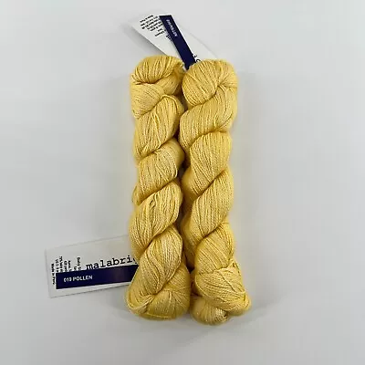 Lot Of 2 Skeins - MALABRIGO Baby Silkpaca Lace Yarn | 50Gr | 420Yds | POLLEN • $19.95