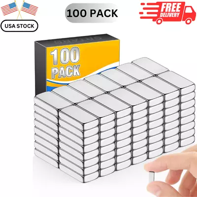 100 Pack Super Strong Neodymium Bar Magnets For Office DIY Crafts And Whiteboard • $12.99