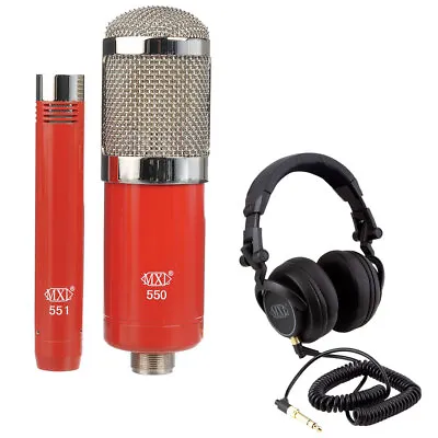 MXL 550/551R Microphone Ensemble W/ MXL HX9 Over-Ear Studio Pro Headphone • $149.95
