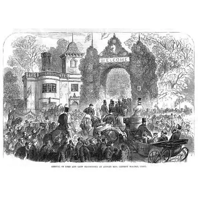 SAFFRON WALDEN Arrival Of Lord Braybrooke At Audley End - Antique Print 1866 • £9.99