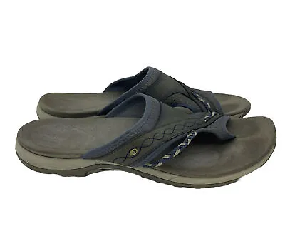 Merrell Womens Hollyleaf Bering Sea Leather Casual Slip On Thong Sandal Sz 11 • $24.99