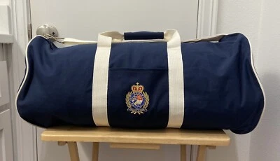 $139.99 • Buy Vintage Polo Ralph Lauren Crest Logo Navy Blue Canvas Large Duffle Bag Travel