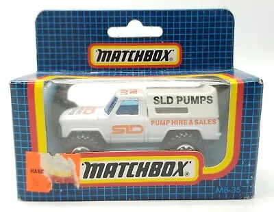 Matchbox 1987 PICKUP MINI CAMPER (SLD Pumps Work Truck) New Old Stock MB35 1:64 • $26.97