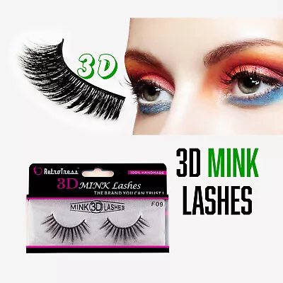 RetroTress 100% HAND MADE 3D Mink Eyelashes  Wispy Bold Big False Eyelashes • $2.99