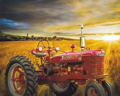 Tractor In Sunset Panel Fabric Farm 35.5 X44  Digital Cotton David Textiles • $11.97