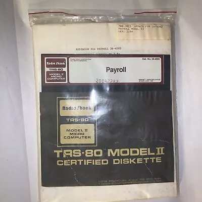 $119.99 • Buy Trs-80 Model 2 Payroll 26-4503 Tandy Ultra Rare Radio Shack Software Sb60