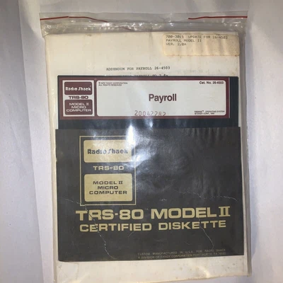 $119.99 • Buy Trs-80 Model 2 Payroll 26-4503 Tandy Ultra Rare Radio Shack Software Sb60