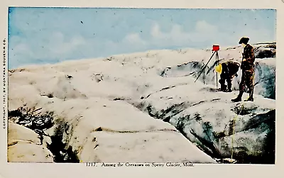 Photographers With Camera On Tripod Sperry Glacier MT. Pre-1910 National Park. • $3.38