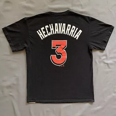 Adeiny Hechavarria Miami Marlins T Shirt Mens Medium Black MLB #3 Majestic Used • $7.52