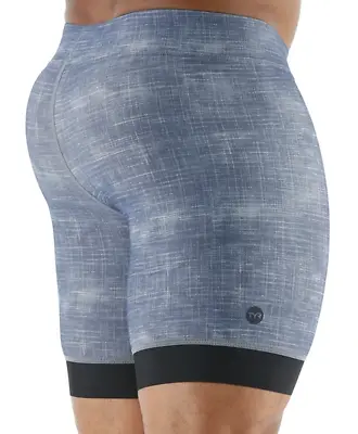 TYR Mens 34 Large Grey Workout Swim Suit Fitness Jammer Sandblasted Durafast New • $19.98