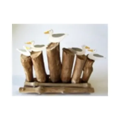 Driftwood With Seagulls Ornament Coastal Approx 10cm Wide • £7.50