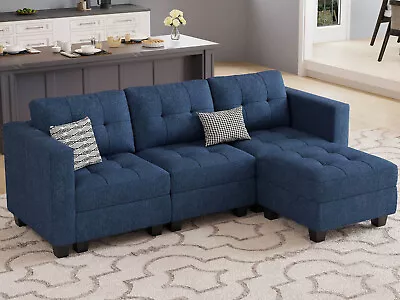 Belffin Modular Sectional Sofa Couch L Shaped Sofa Couch With Storage Seats Blue • $440