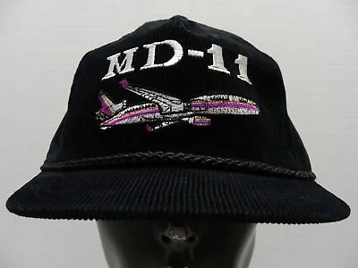 McDONNELL DOUGLAS MD-11 Vintage 90's Corduroy Adjustable Slider Baseball Cap Hat • $27.99