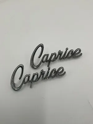 Rare Vintage 1966-67 Chevy Caprice Front Fender Emblem Metal Script Lot Of 2 • $49.99