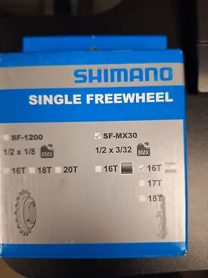 Shimano SF-MX30 Single Speed Freewheel Sprocket  16T  1/2/X 3/32  New • $30