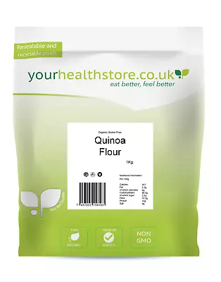 Yourhealthstore Premium Organic Gluten Free Quinoa Flour 1kg • £9.99