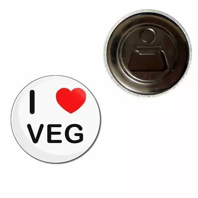 I Love Veg - 55mm Fridge Magnet Bottle Opener BadgeBeast • £5.99