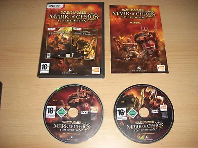 WARHAMMER MARK OF CHAOS GOLD EDITION Pc Inc Base Game BATTLE MARCH Add-On • £10.99