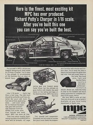 1973 Dodge Charger MPC 1/16 Scale Model Kit Vintage Magazine Ad Richard Petty 43 • $8