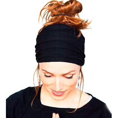 Wide Headband Elastic Hair Band Women Men Head Wrap Wristband Yoga Sports CA • $2.02