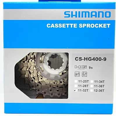 Shimano CS-HG400-9 Cassette 9-Speed 11-25T / 11-28T / 11-32T / 11-34T / 12-36T • $44.99