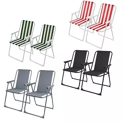 Set Of 2 Folding Chair Garden Patio Picnic Camping Beach Fishing Outdoor Seat • £29.99