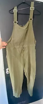 Khaki Overalls Size 14 • $16