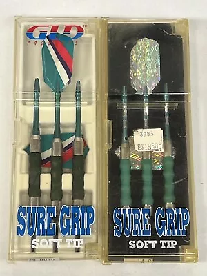 2 Vintage Dart Sets GLD Sure Grip New Old Stock Green Red Opalescent • $19