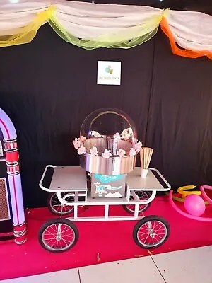Hire Only* Vintage White Candy Floss Machine & Cart Birthdays Weddings Parties • £100